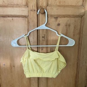 L.A. Hearts PacSun yellow ruffle crop tank top, XS